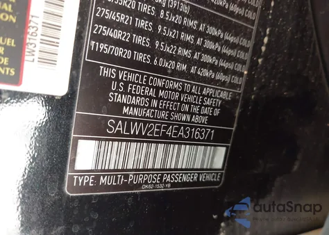 2014 Land Rover Range Rover Sport 5.0L V8 Supercharged Autobiography from USA, damaged, VIN SALWV2EF4EA316371